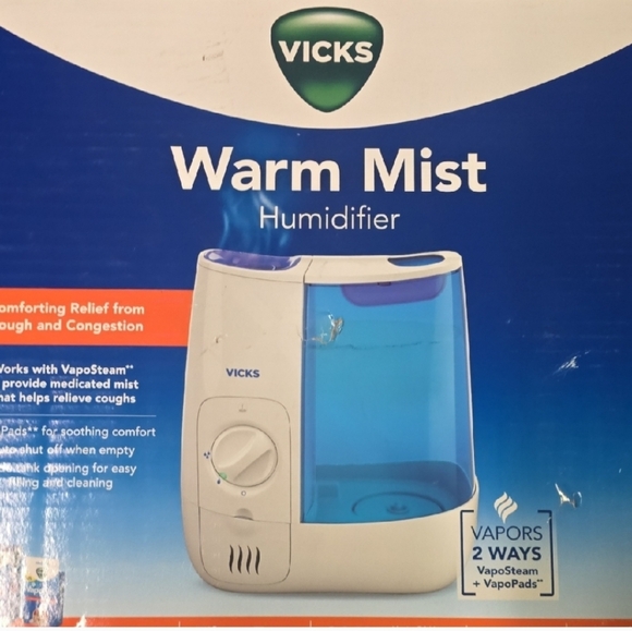 Vicks Warm Mist Humidifier - White and Blue - Picture 1 of 1